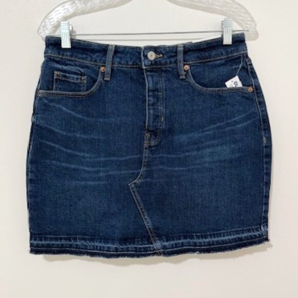 Old Navy High Rise Secret Smooth Pockets Blue Denim Skirt Women's Size 8 - Picture 1 of 5